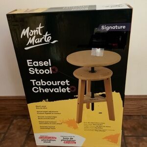 Signature Easel Stool in Natural Wood NEW sealed